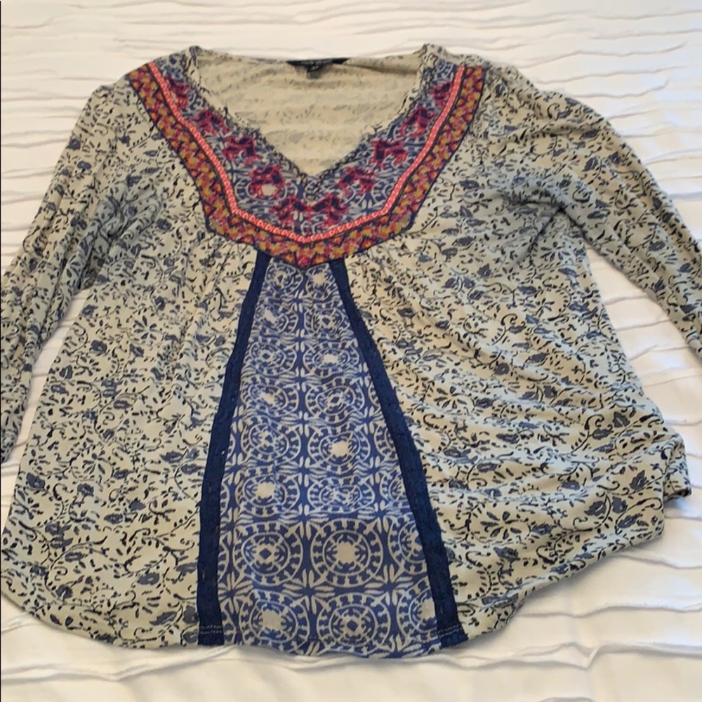 Lucky Brand Three Quarter Length Cottton Top